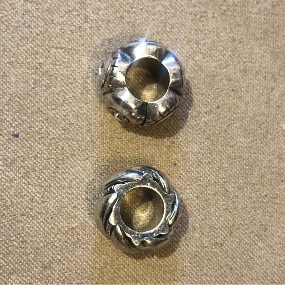 Two Brighton silver beads: Pizazz with crystal accents & Twisted Bliss Retired - Picture 3 of 6